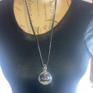 Vintage art glass necklace Nuutajarvi Notsjo 1970s